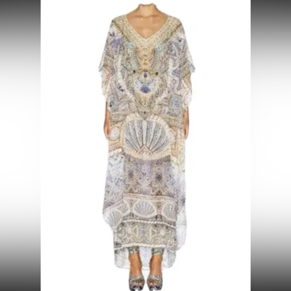 Camilla Sacred Waters v neck kaftan 100% silk